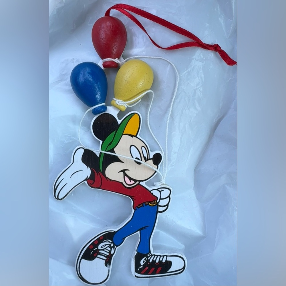 Kurt S. Adler Wooden Vintage Mickey Mouse Ornament
